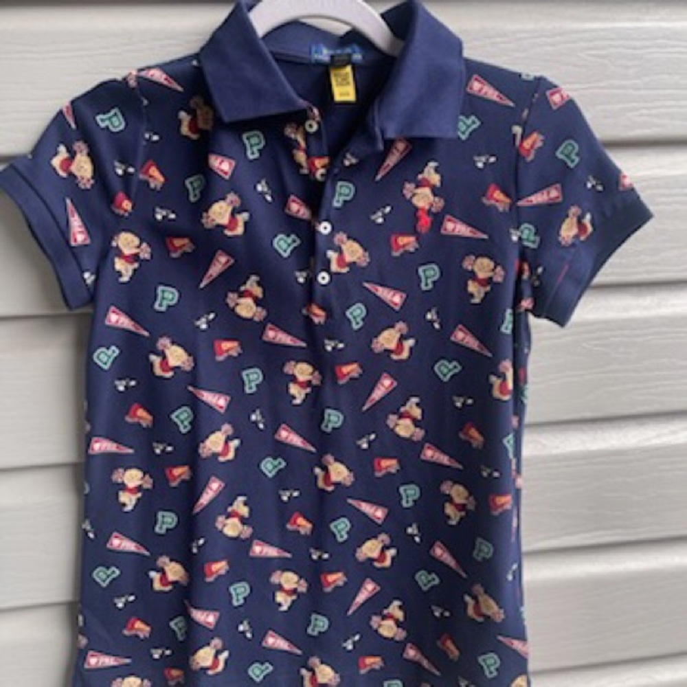 Kids Navy Blue Polo Shirt with Fun Print